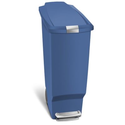 simplehuman 40L Plastic Slim Step Can Kitchen Waste Bin Blue eBay