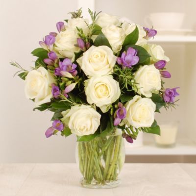 Rose and Freesia Flower Bouquet with express day delivery from Lakeland