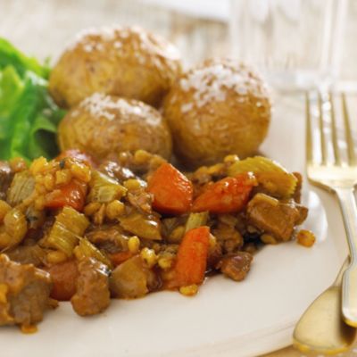 Slow cooked lamb & carrot casserole with barley in recipes at Lakeland