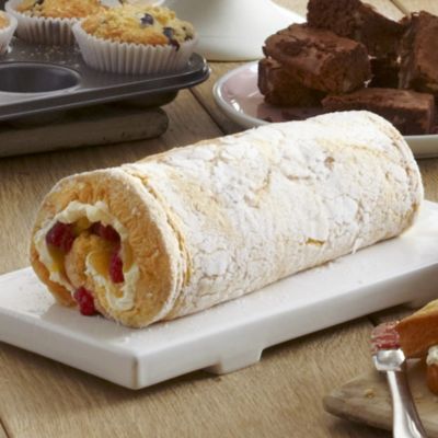 Lemon & Almond Roulade with Raspberries