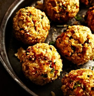 Apricot And Chestnut Stuffing Balls In Christmas Dinner At Lakeland