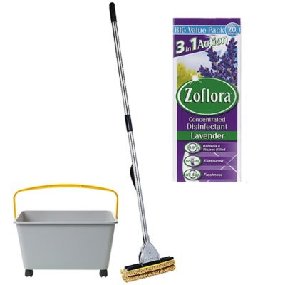 Squizzo Floor Mop with Cleaning Bucket and Zoflora Bundle Lakeland