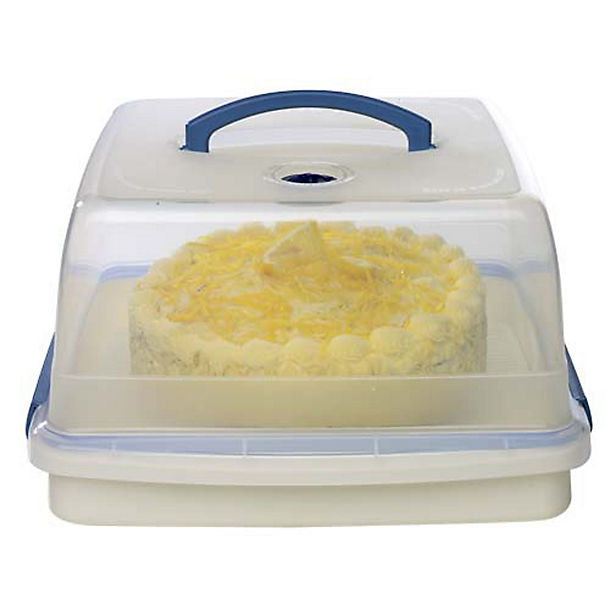 LocknLock Cake Carrier Caddy & Clear Lid - Square Holds 28cm Cakes image(1)