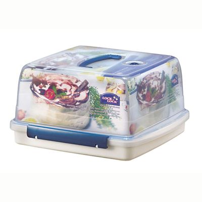 LocknLock Cake Carrier Caddy & Clear Lid - Square Holds 28cm Cakes image(4)