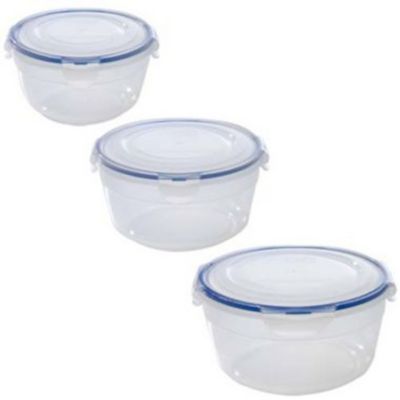 3 Lock & Lock Nesting Mixing Bowls 0.8L, 1.4L & 2.1L Set With Lids image(4)