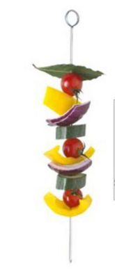 6 Chrome Plated Flat Sided Barbecue Kebab Cooking Skewers image()
