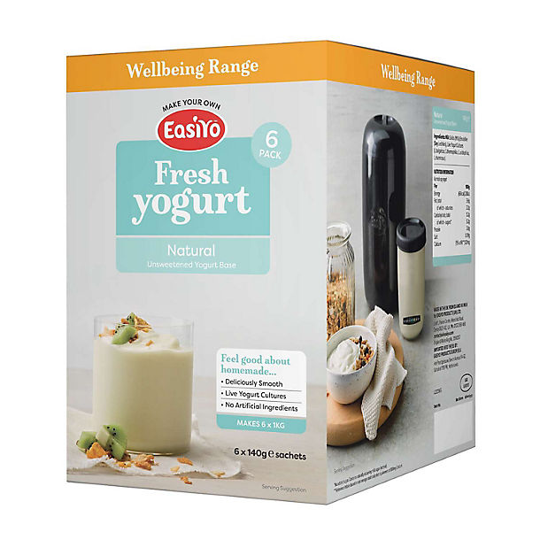 EasiYo Wellbeing Natural Unsweetened Yoghurt Mix x 6 image(1)
