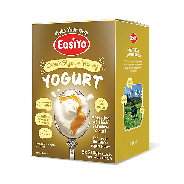 EasiYo Greek Style With Honey 1kg Yogurt Mix (5 x 210g) image(1)