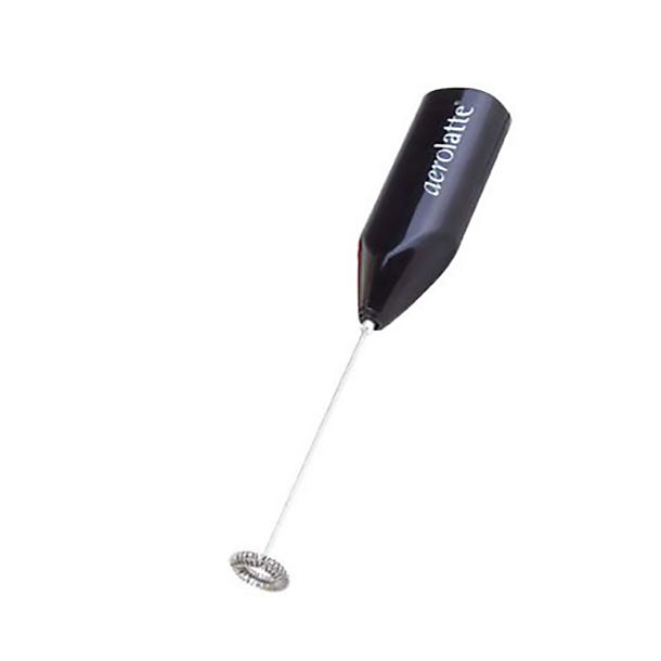 Aerolatte White Milk Frother Handheld Coffee Foamer with Stand and Batteries