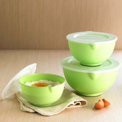 3 Lakeland Plastic Nesting Mixing Bowls 1L 2L and 4L Set With Lids image(2)