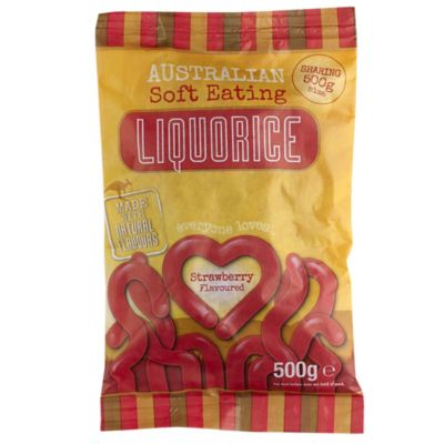 Australian Soft Eating Liquorice 500g Bag - Red Strawberry Flavour image(1)