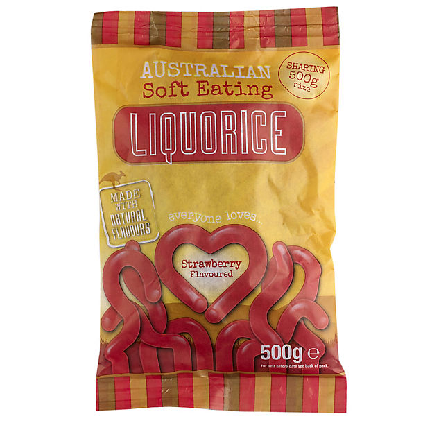 Australian Soft Eating Liquorice 500g Bag - Red Strawberry Flavour image(1)
