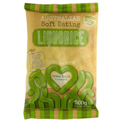 Australian Soft Eating Liquorice 500g Bag - Green Apple Flavour image(1)