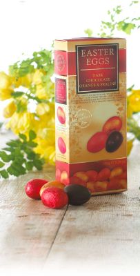 Mini Belgian Easter Eggs Dark Chocolate Orange and Praline Centres image()