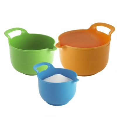 Grip & Mix Mixing Bowls With Spout & Handles x3 | Lakeland