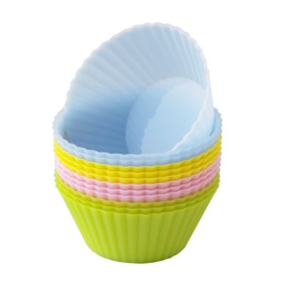 12 Silicone Pastel Cupcake Cases Lakeland