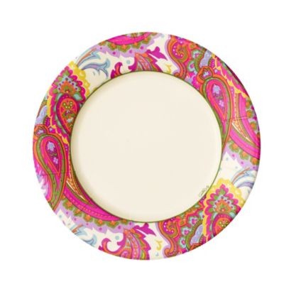 8 Paisley Ivory & Fuchsia Side Plates image(1)