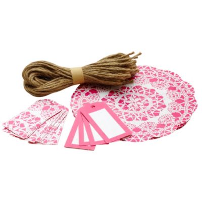 Pink Lace Jam Jar Toppers image(1)