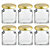 6 Square Mini Gifting Glass Jam Jars & Lids 130ml