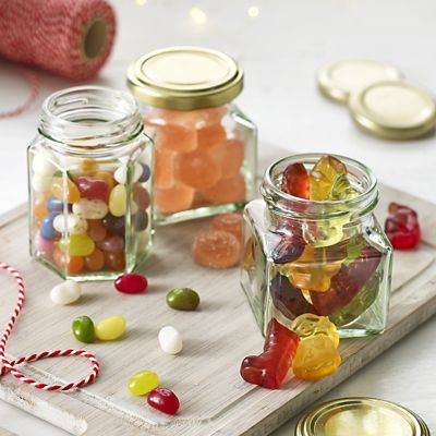 6 Square Mini Glass Jam Jars With Lids 130ml image(2)