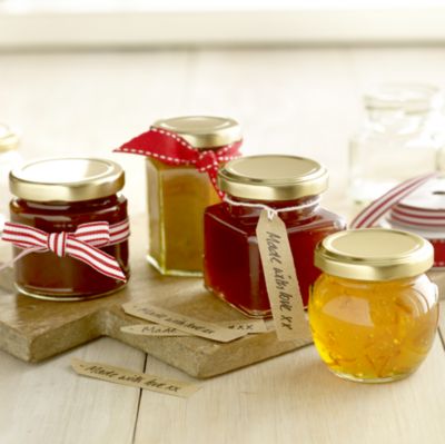 6 Hexagonal Mini Glass Jam Jars With Lids 110ml image(2)