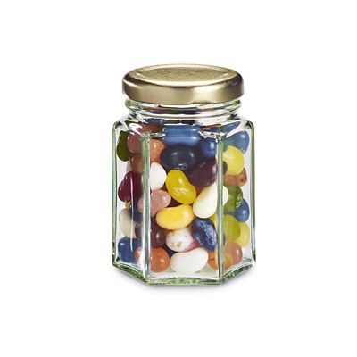 6 Hexagonal Mini Glass Jam Jars With Lids 110ml image(3)