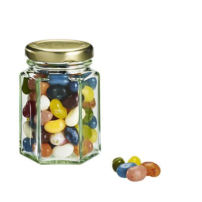 6 Hexagonal Mini Glass Jam Jars With Lids 110ml image(4)