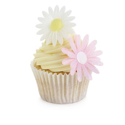 Edible Wafer White Daisy Toppers - (Image 2)