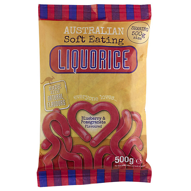 Australian Soft Eating Liquorice 500g Bag - Blueberry and Pomegranate image(1)