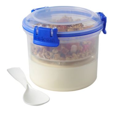 Klip It Set of 3 Breakfast to Go Containers with Spoon 