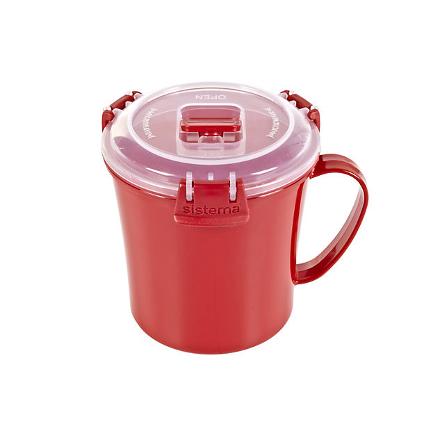 Klip It Microwave Cookware - Red Lidded Soup Mug 656ml image()