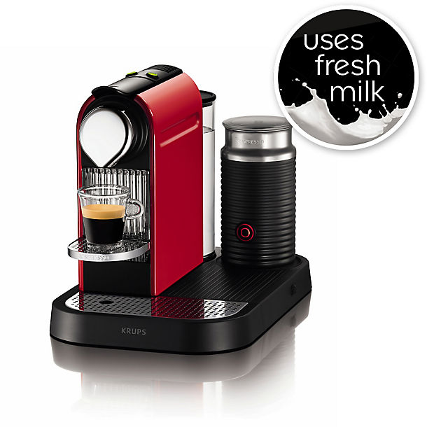 Krups® Nespresso® Fire Engine Red CitiZ with Milk Coffee Pod Machine image(1)