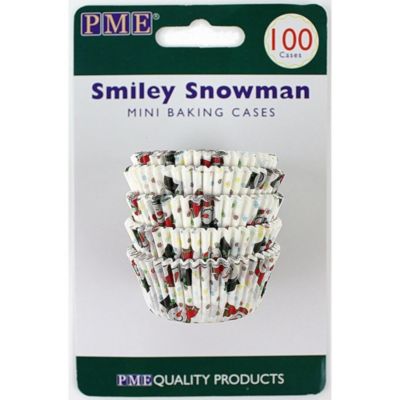 100 Snowmen Mini Baking Cases image()