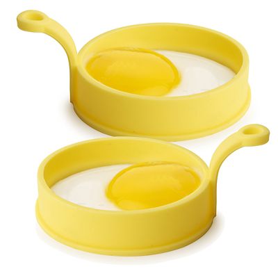 Lakeland Silicone Perfect Fried Egg Round Cooking Rings & Handles x 2