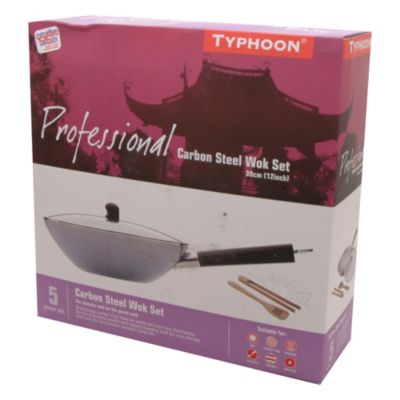 Typhoon® 35cm Carbon Steel Professional Wok Set  image(2)