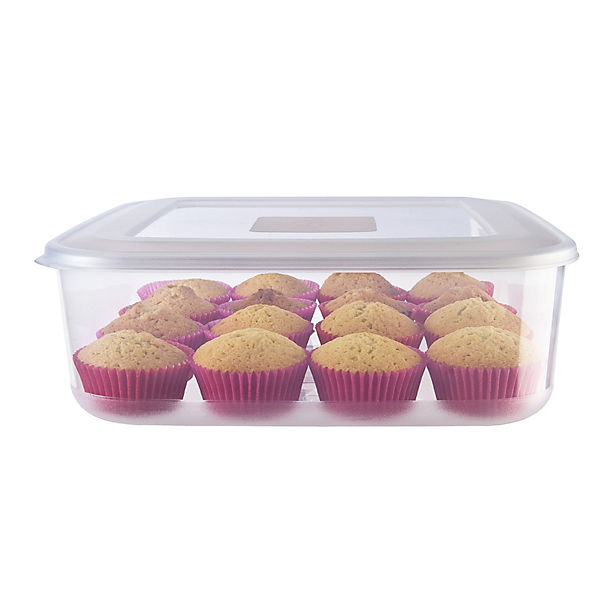 Airtight Clear Cake Storage Container & Lid - Square Holds 28cm Cakes image()