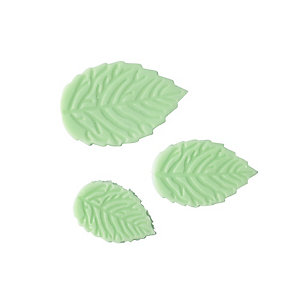 3 Mini Fondant Icing Cutters - Leaf Shaped