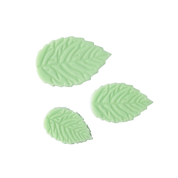 3 Mini Fondant Icing Cutters - Leaf Shaped image(1)