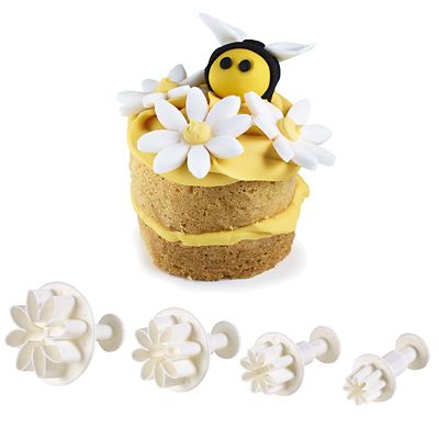 Daisy Flower-Shaped Icing & Fondant Cutters x4