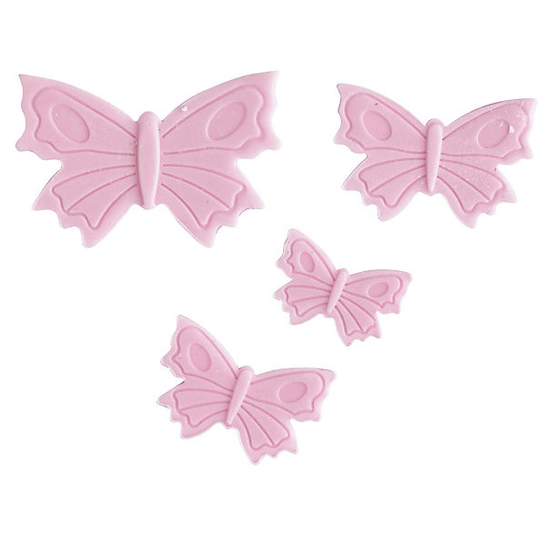 4 Mini Fondant Icing Cutters - Butterfly Shaped image(1)