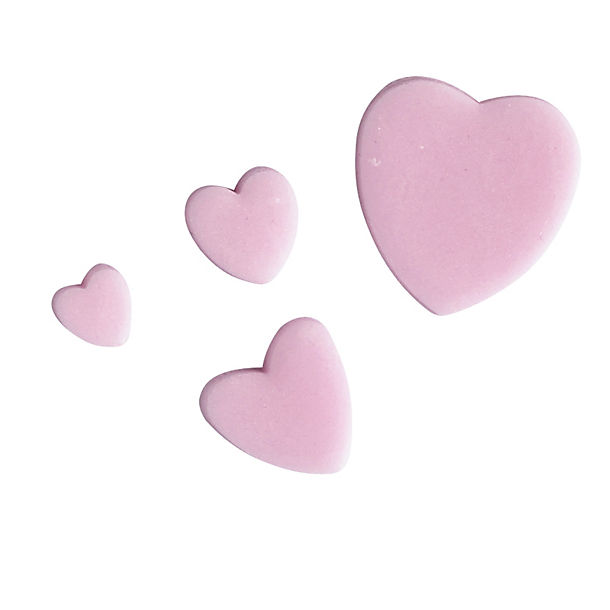 4 Mini Fondant Icing Cutters - Heart Shaped image(1)