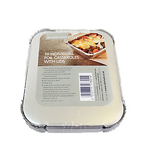 10 Foil Casserole Dishes With Lids 450ml