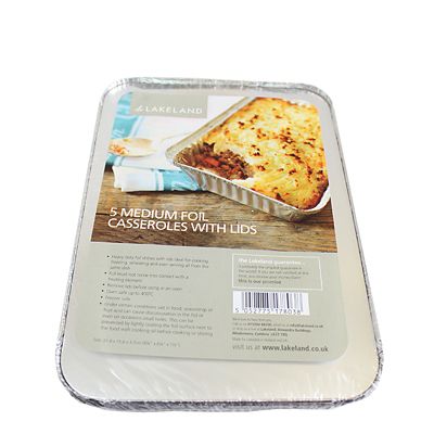 5 Foil Casserole Dishes with Lids 900ml image()