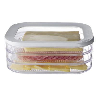 3 Tier Fridge Storage Container for Ham & Cheese Slices Lakeland