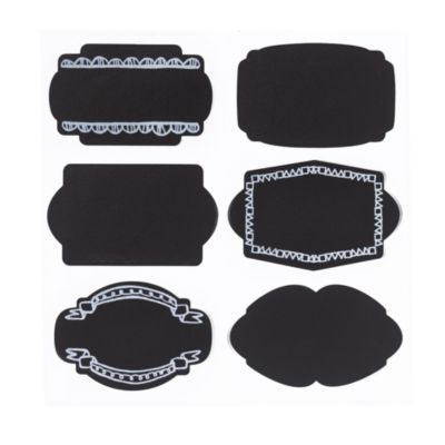 Printable round chalkboard labels with decorative white chalk borders