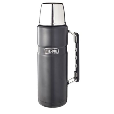 Thermos King Black Large Thermal Drinks Flask 1.2L | Lakeland