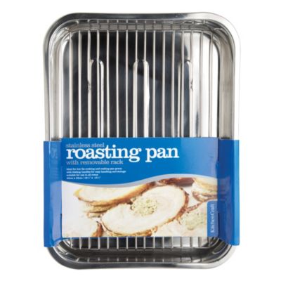 Small Stainless Steel Roasting Pan and Rack - (Image 2)