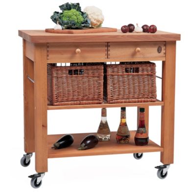 Eddingtons Two Drawer Lambourn Trolley With Solid Beech Top image(1)