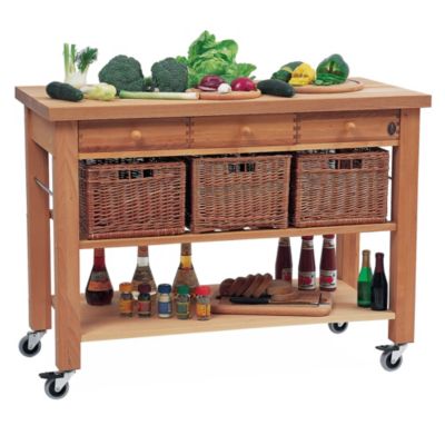 Eddingtons Three Drawer Lambourn Trolley With Solid Beech Top image(1)