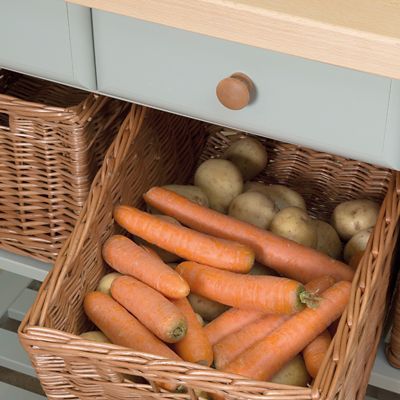 Eddingtons Two Drawer French Grey Lambourn Trolley Beech Top - (Image 4)